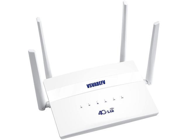 VSVABEFV 4G LTE Router with SIM Card Slot 300Mbps Unlocked Wireless WiFi Hotspot Routers with 4pcs Non-Detachable Antennas for B2/B4/B5/B12/B13/B17/B18/B25/B26 for USA/CA/Mexico - Newegg.com