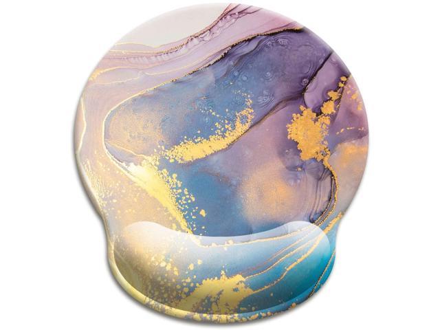 HOPONY Ergonomic Mouse Pad with Wrist Support Gel Mouse Pad with Wrist Rest Comfortable Computer Mouse Pad for Laptop Pain Relief Mousepad with Non-Slip Rubber Base 9 x 10 in,Leaf Abstract 