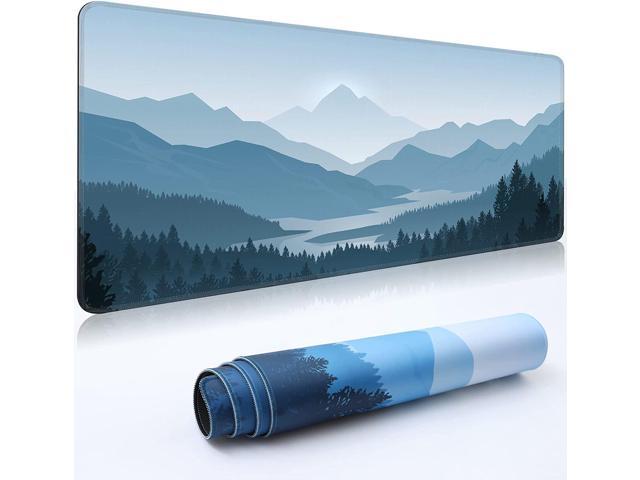 Desk Mat,Large Mouse Pad 35''×15.6''×0.12'' XXL Extended Gaming Mouse Pad Mat with Non-Slip Base Stitched Eges Mousepad for Computer,Office,Keyboard and Laptop - Vector Mountain