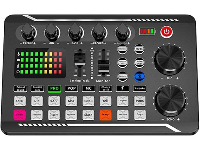 Soundboard,Sound Effects Board,Sound Board,Sound Mixer Board,Bluetooth-Compatible Sound Card with Multiple Sound Effects & LED Light,Sound for Streaming Phone,Computer,Live Streaming Sound Cards - Newegg.com