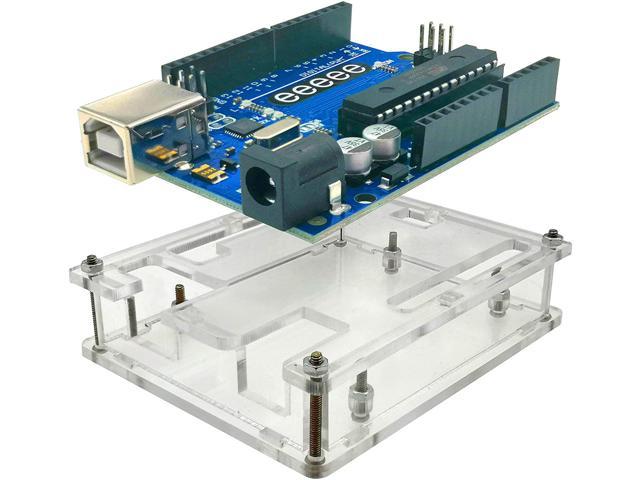Official Original Arduino UNO R3 USB ATmega328 MEGA328P Board+Acrylic Case+Cable 