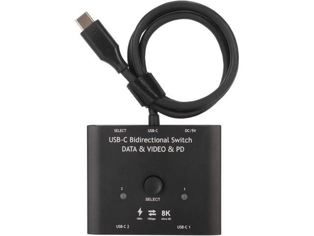 USB C KVM Switch 4K@60Hz,MLEEDA USB C Switch 2 Computers Share 1 Monitor  and 4 USB Devices,Compatible with Thunderbolt 3,with 100 W Power Delivery
