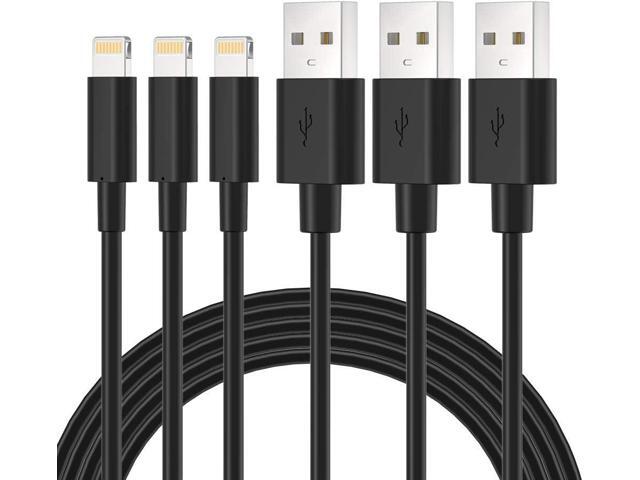 Novtech Black iPhone Charger Cable 3FT 3 Pack MFi Certified Lightning