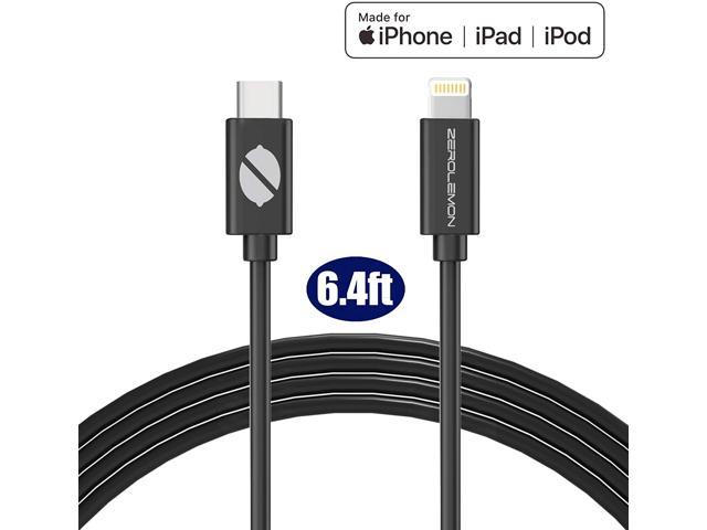 ZEROLEMON USB C to Lightning Cable, 6.4ft [Apple MFi Certified] Power Delivery Fast Charging Cable for iPhone 13 Pro Max/13 Mini, iPhone 12/12 Pro/ 11 Pro Max/X/XR/XS Max/ 8 Plus/AirPods Pro - Black