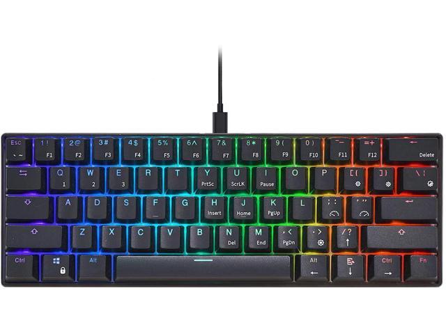 RK ROYAL KLUDGE RK61 Wired 60% Mechanical Gaming Keyboard RGB Backlit Ultra-Compact Brown Switch-White 