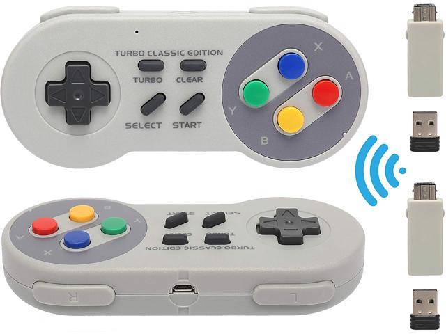 Druipend Uitverkoop pasta 2.4GHz Wireless Controller for SNES/NES Classic (Mini) Edition with USB &  SNES Receiver, Retro Super Controller Gamepad Joystick for Windows PC,  Raspberry Pi Emulator, PS3 Console and Android, 2 Pack - Newegg.com