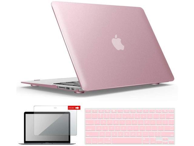 Rose Gold Hard Shell Case with Keyboard Cover for Apple Mac Air 13 Old Version 2017 2016 2015 2014 2013 2012 2011 2010 IBENZER MacBook Air 13 Inch Case A1466 A1369 A13MPK+1 
