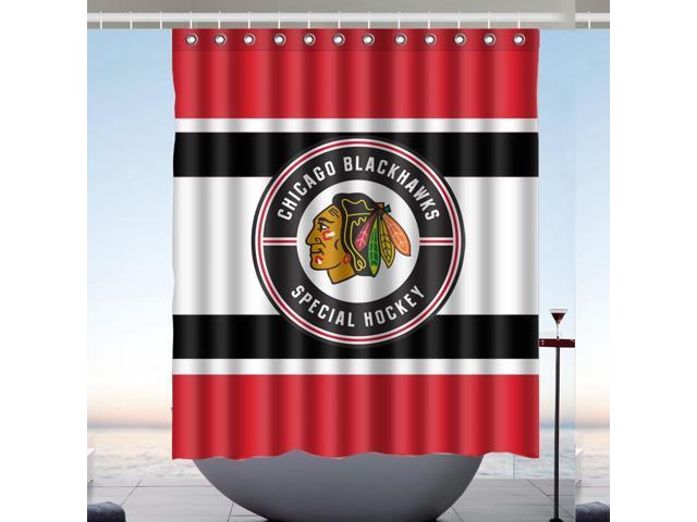 Chicago Blackhawks Nhl 02 Design Polyester Fabric Bath Shower