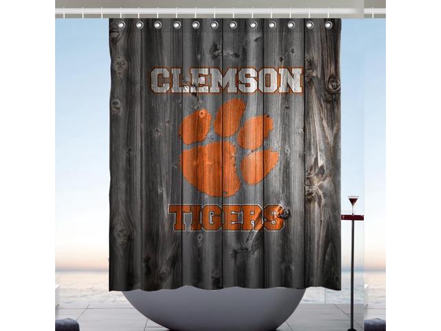 Clemson Tigers Ncaa Design Polyester Fabric Bath Shower