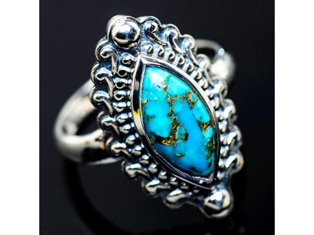 Vintage Bohemia Turquoise Ring 925 Silver Wedding Engagement Band Jewelry #6-10