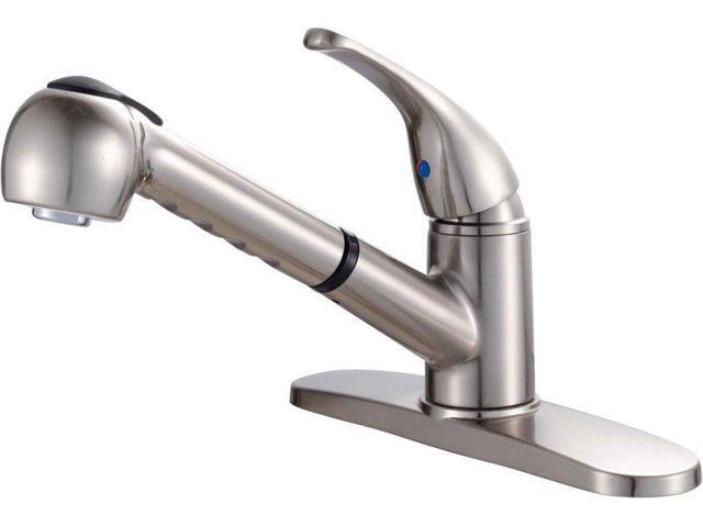 Hardware House 13 6952 Single Lever Handle Pullout Kitchen Faucet Satin Nickel Newegg Com