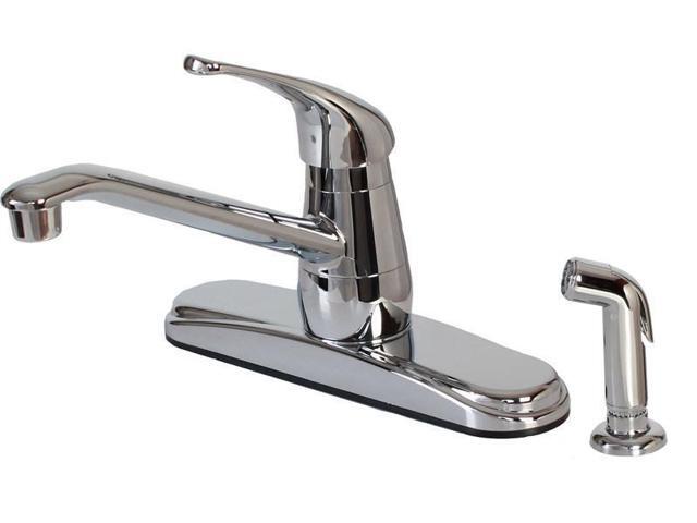 Hardware House 12 2187 Single Handle Kitchen Faucet With Spray Chrome Newegg Com