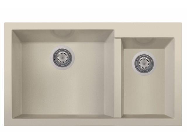 Alfi Brand Ab3319um B Biscuit 34 Double Bowl Undermount Granite Composite Kitchen Sink Newegg Com