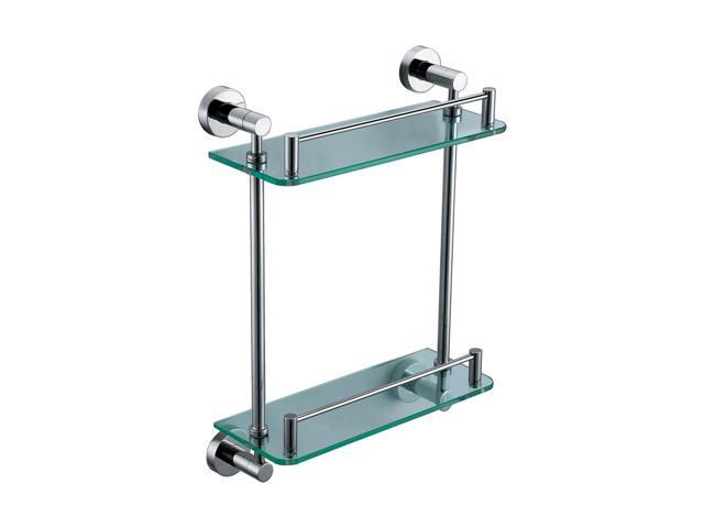 Alfi Brand Ab9549 Polished Chrome Wall Mounted Double Glass Shower Shelf Bathroom Accessory Newegg Com
