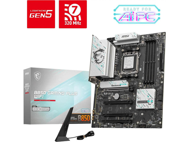 Factory_New - MSI B850 GAMING PLUS WIFI AM5 AMD B850 SATA 6Gb/s 5G Network DDR5 Wi-Fi 7 ATX Motherboard