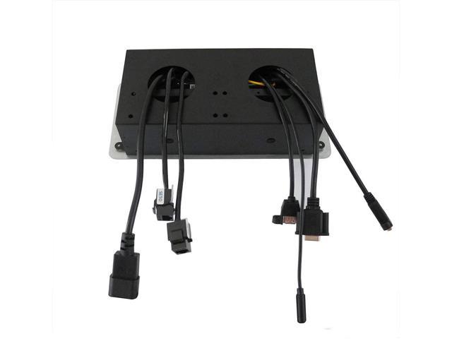 ZESHAN Pop Up Multimedia Outlet Socket Connection Box with 2 US Power,2 USB and so on for Desktop or Conference,Silver