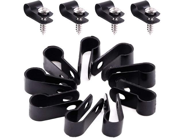 BLACK/WHITE/GREY SELF ADHESIVE PLASTIC CLIPS FOR CABLE,WIRE,CONDUIT 