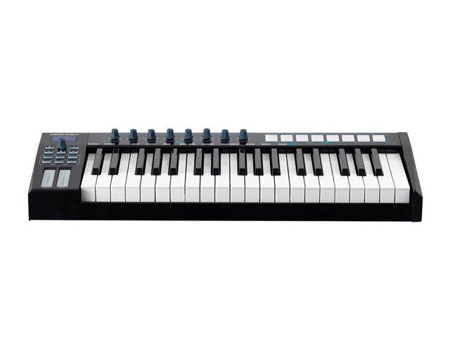 Photo 1 of Monoprice SRK37 37-Key USB MIDI Keyboard Controller with 8 Velocity-Sensitive RGB Pads and 8 Assignable Knobs, 5 MMC Buttons - Stage Right Series