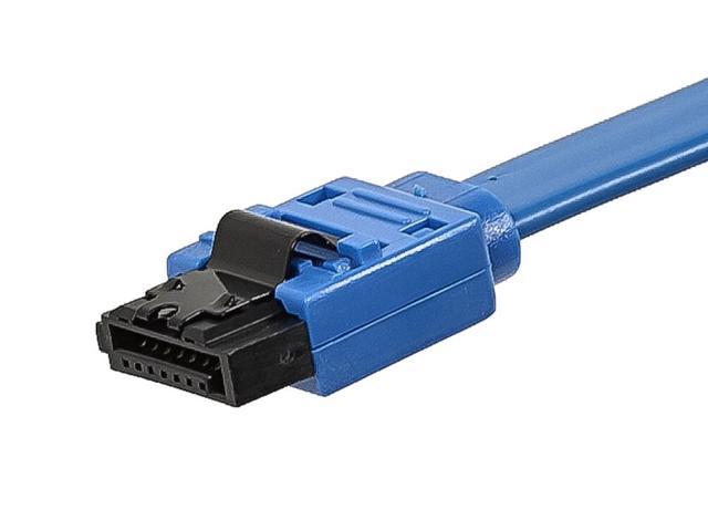 Monoprice 18-inch SATA III 6.0 Gbps Cable w/Locking Latch Blue