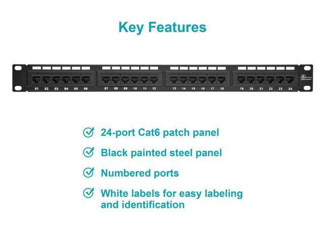 Monoprice 24-Port Cat6 Patch Panel, 110 Type (568A/B Compatible