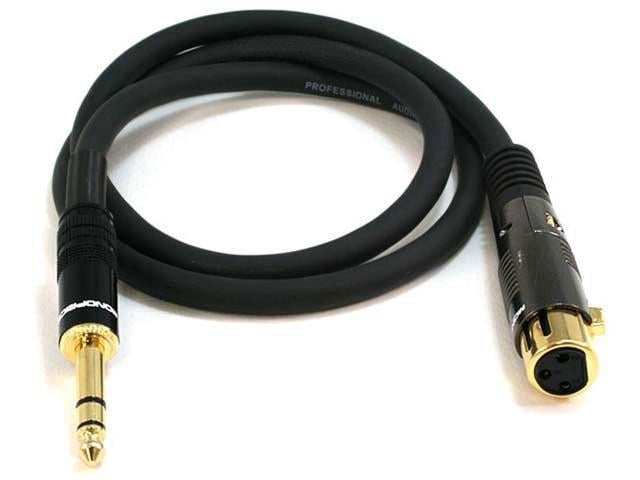 Monoprice XLR Female to 1/4in TRS Male Cable - 3 Feet | 16AWG, Gold Plated - Premier Series