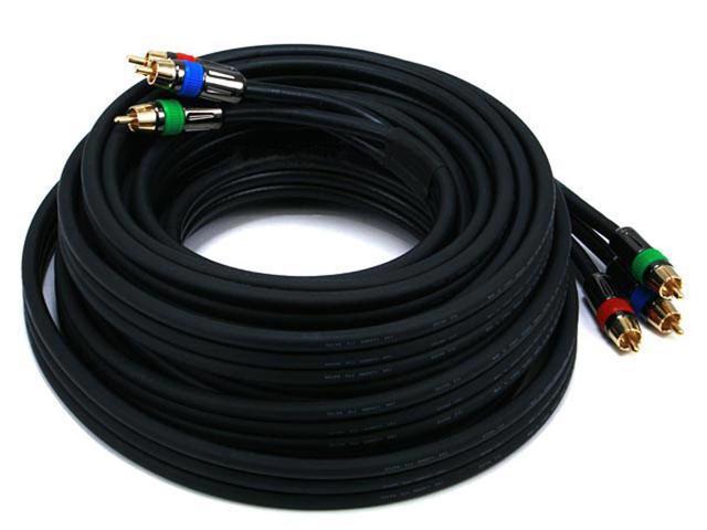 Monoprice 25ft 18awg Cl2 Premium 3 Rca Component Videoaudio Rg 6u Coaxial Cable Black 6371