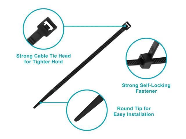 Monoprice 4-inch Cable Tie, 100pcs/Pack, 18 lbs Max Weight - Black