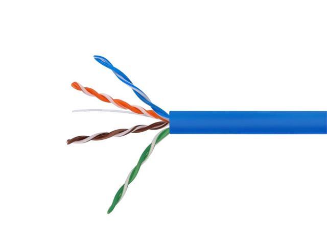 Photo 1 of Monoprice Cat5e Ethernet Bulk Cable - Network Internet Cord - Solid, 350Mhz, UTP, CMR, Riser Rated, Pure Bare Copper Wire, 24AWG, 500ft, Blue