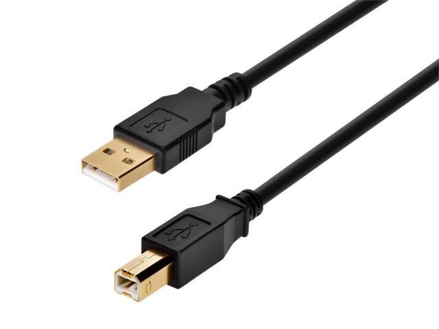 Photo 1 of Monoprice USB Type-A to USB Type-B 2.0 Cable - 28/24AWG, Gold Plated, Black, 10ft