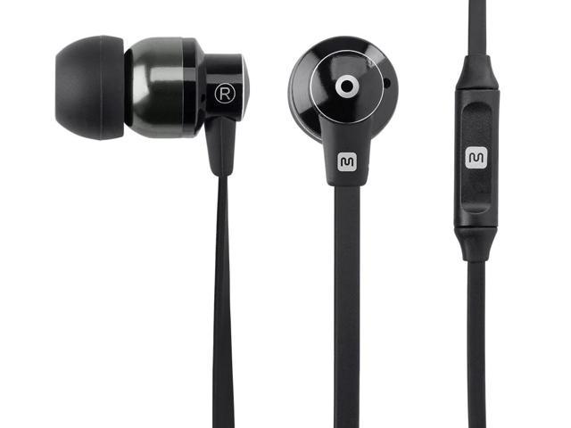 Monoprice Hi-Fi Reflective Sound Technology Earbuds Headphones with Microphone, Black/Carbonite