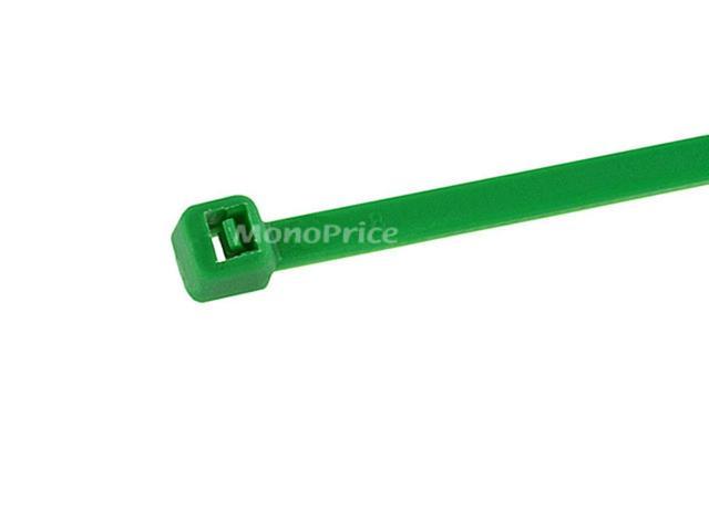 Photo 1 of Monoprice 8-inch Cable Tie, 100pcs/Pack, 40 lbs Max Weight - Green Dimensions (Overall): 1.1 inches (H) x 4.1 inches (W) x 10.5 inches (D)
