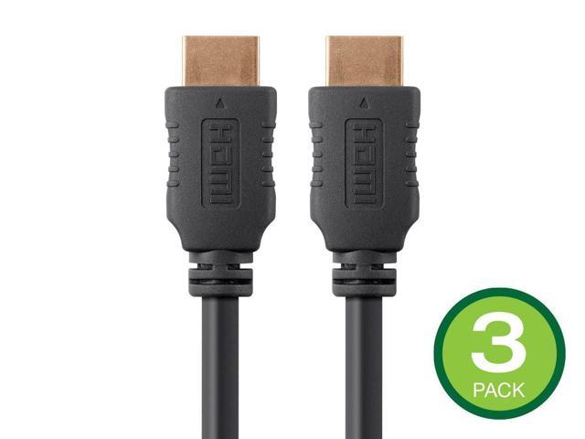 Monoprice HDMI Cable - 20 Feet - Black (3 Pack) High Speed, 4K@60Hz, HDR, 18Gbps, YCbCr 4:4:4, 26AWG, Compatible with UHD TV and More - Select Series