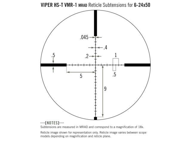 Vortex Viper Hst 6 24x50mm Riflescope Wvmr 1 Mrad Reticle Black