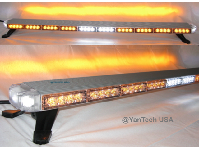 60" Amber LED Emergency Warning w/ BRAKE TURN ALLEY Lights Roof Strobe Light Bar 