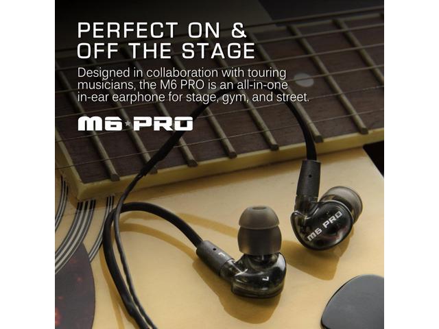 MEE audio M6 Pro Universal-Fit Noise-Isolating Musician's In-Ear Monitors with Detachable Cables (Smoke)