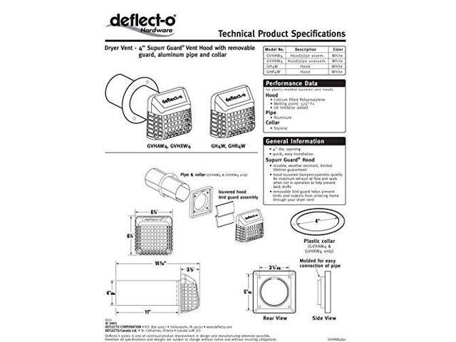 Deflecto Gvh4 4 Inch Galvanized Vent Hood Newegg Com