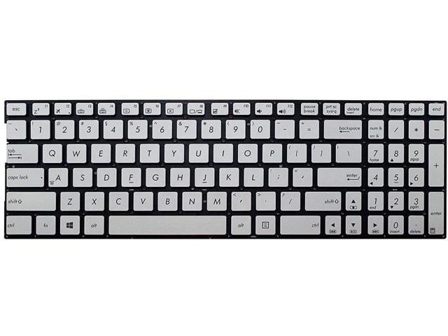 Replacement Keyboard No Frame for ASUS Q502L Q502LA Q502LA-BBI5T12  Q502LA-BSI5T14 Q502LA-BSI5T15, US Layout Silver Color 