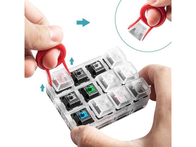 Griarrac Cherry MX Switch Tester 12-Key Mechanical Keyboard Sampler Switch  Testing Tool with Keycap Puller and 24 O Rings, 40A-L & 40A-R (Printed PBT