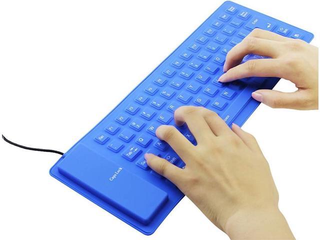 Aland 85 Keys USB Wired Waterproof Folding Silicone Keyboard for PC Laptop Notebook Red 