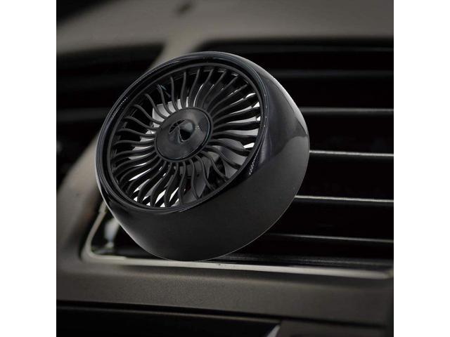 Black Car Cooling Fan Adjustable 3-Speed with Night Light Mode for Car A/C Vent Home Office USB Mini Car Fan 