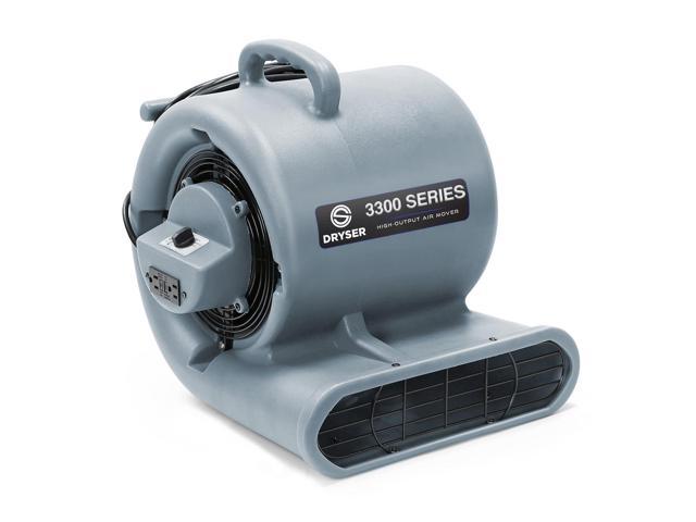 Dryser 12pk Air Mover Carpet Dryer 3 Speed 1/3 HP Industrial Floor Fan with 2 GFCI Outlets - Gray Stackable Carpet Drying Fan Blower