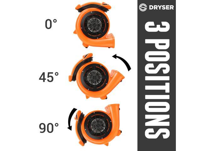 Dryser 12pk Air Mover Carpet Dryer 2 Speed 1/2 HP Industrial Floor Fan -  Orange Carpet Drying Fan Floor Blower