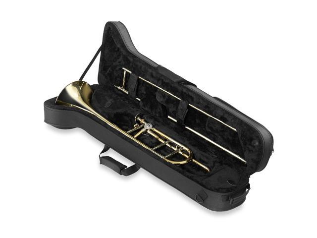 Cleaning Cloth Gloves Gold Lacquer Finish Ashthorpe Bb Tenor Trombone with F Trigger Includes Case Slide Grease Mouthpiece 