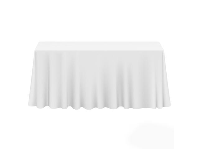 Lann's Linens - 90" x 156" Premium Tablecloth for Wedding / Banquet / Restaurant - Rectangular Polyester Fabric Table Cloth - White