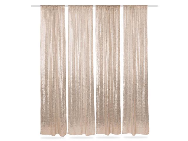 TRLYC 3ft x 10ft Gold Metallic Tinsel Foil Fringe Curtains for Party Photo Backdrop Wedding Decor 