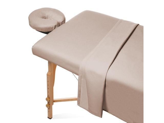 Saloniture 3 Piece Flannel Massage Table Sheet Set Soft Cotton Facial Bed Cover Includes