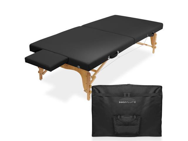 Saloniture Portable Physical Therapy Massage Table - Low to Ground Stretching Treatment Mat Platform - Black - Newegg.com