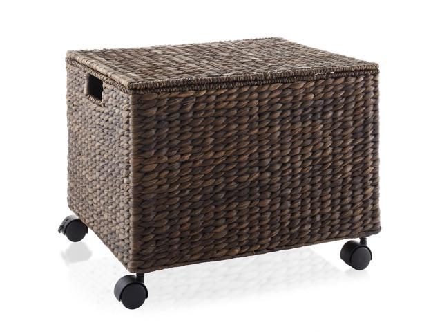 Casafield Rolling Filing Cabinet, Espresso - Water Hyacinth File ...