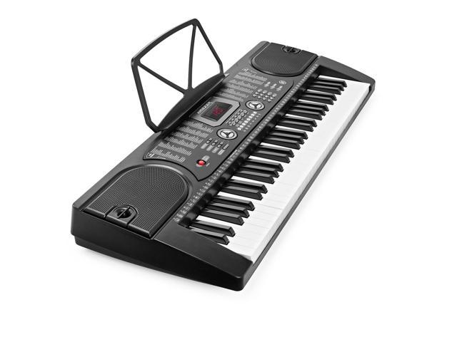 Piano Keyboard 61-Key Electronic Musical Electronic w/ Mic Instrument  Black 