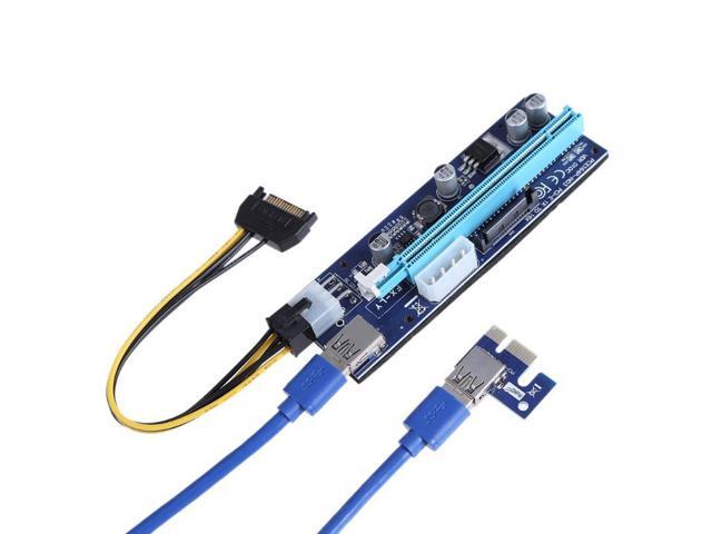 PCI-E Express 1x To 16x Riser Card Extender Molex 30cm USB 3.0 Mining Miner